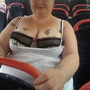 Flashing my big tits on the local bus today had to be very careful