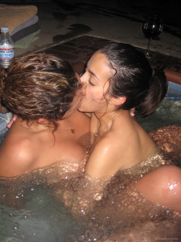 Wild amateurs at hot tub swinger sex party getting steamy and