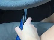 Quick solo inside car while in public parking lot