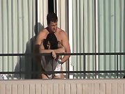 Couple caught fucking on high rise balcony